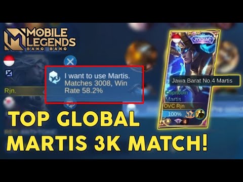TOP GLOBAL MARTIS 3000 MATCH! MARTANK MARTIS TANK SEASON 22 - Mobile Legends