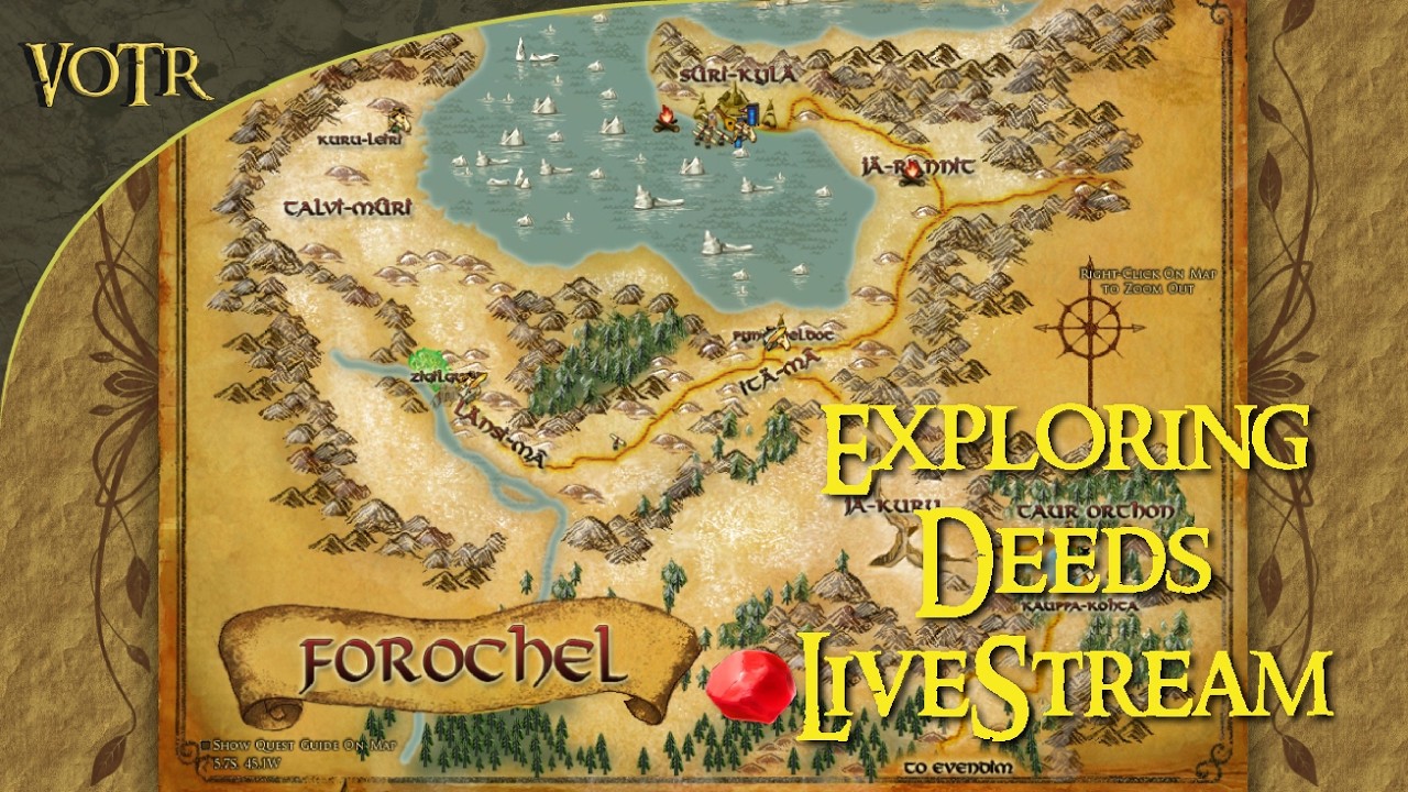 LOTRO VOTR Kinship Event Day - Exploring Deeds - Forochel LvL 30 [🔴Livestream ]
