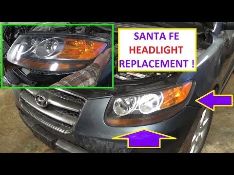 Headlight Removal and Replacement on Hyundai Santa Fe 2006 2007 2008 2009 2010 2011 2012