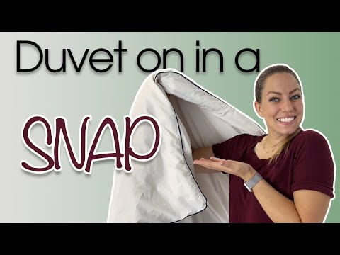 Easiest Way to Put on a DUVET Cover with SNAPS! Simple method to put a cover on by yourself.