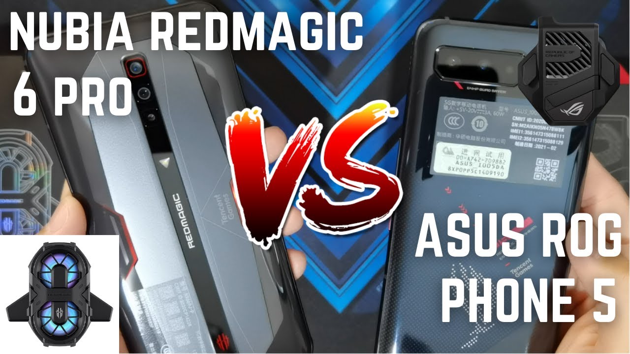 Antutu V9 NUBIA REDMAGIC 6 Pro vs ASUS ROG PHONE 5, WITH and WITHOUT the COOLER