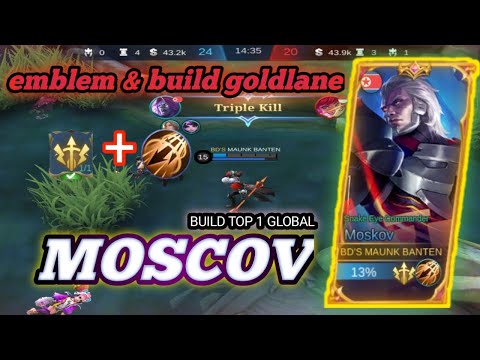 EMBLEM & BUILD GOLD LANE MOSCOV [BUILD TOP 1  GLOBAL MOSCOV]MOBILE LEGENDS