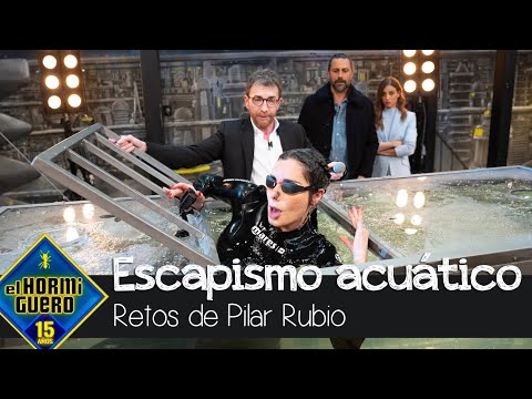 Pilar Rubio logra escapar de una jaula llena de agua - El Hormiguero