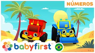 Contando de 1 a 10 com Carros de Corrida e Animais! | Aprenda os Números em Português | BabyFirst