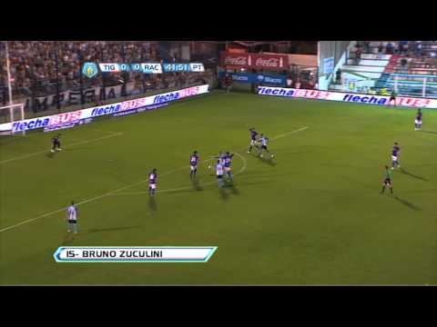 Gol de Zuculini. Tigre 0 - Racing 1. Torneo Inicial 2012. Fecha 13. Fútbol Para Todos.