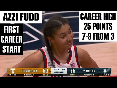 Azzi Fudd EXPLODES For CAREER HIGH 25 Points, Hits 7 THREES In #10 UConn Huskies Win vs #7 Tennessee
