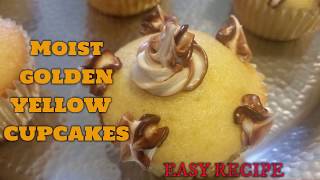 Golden Yellow Cupcakes & Frosting Decoration