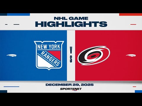 NHL Highlights | Rangers vs. Hurricanes - December 29, 2025