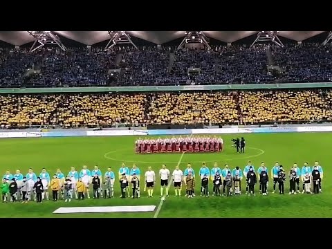 Hymn Ukrainy przed meczem Legia - Dynamo Гімн України перед грою Легія - Динамо | 12.04.2022