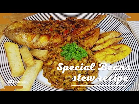 Stewed beans recipe that you can pair with plantain, yam..& you wouldn't purge you,#beanstew