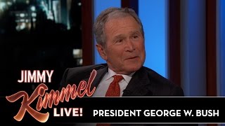 Jimmy Kimmel & President George W. Bush Sketch Each Other