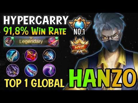 Supreme No.1 Hanzo!! Top 1 Global Hanzo Gameplay Build 2021 - Mobile Legends