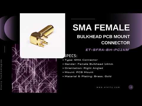 SMA Female Bulkhead Right Angle PCB Mount Connector