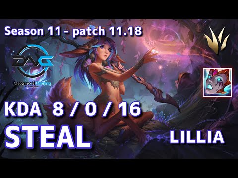 【韓国サーバー/GM】DFM Steal リリア(Lillia) VS リーシン(Leesin) JG - Patch11.18 KR Ranked【LoL】