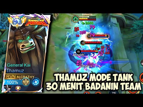 TRY 30 MINUTES OF PLAYING THAMUZ IN TANK MODE‼️ TOP GLOBAL THAMUZ GAMEPLAY - MLBB