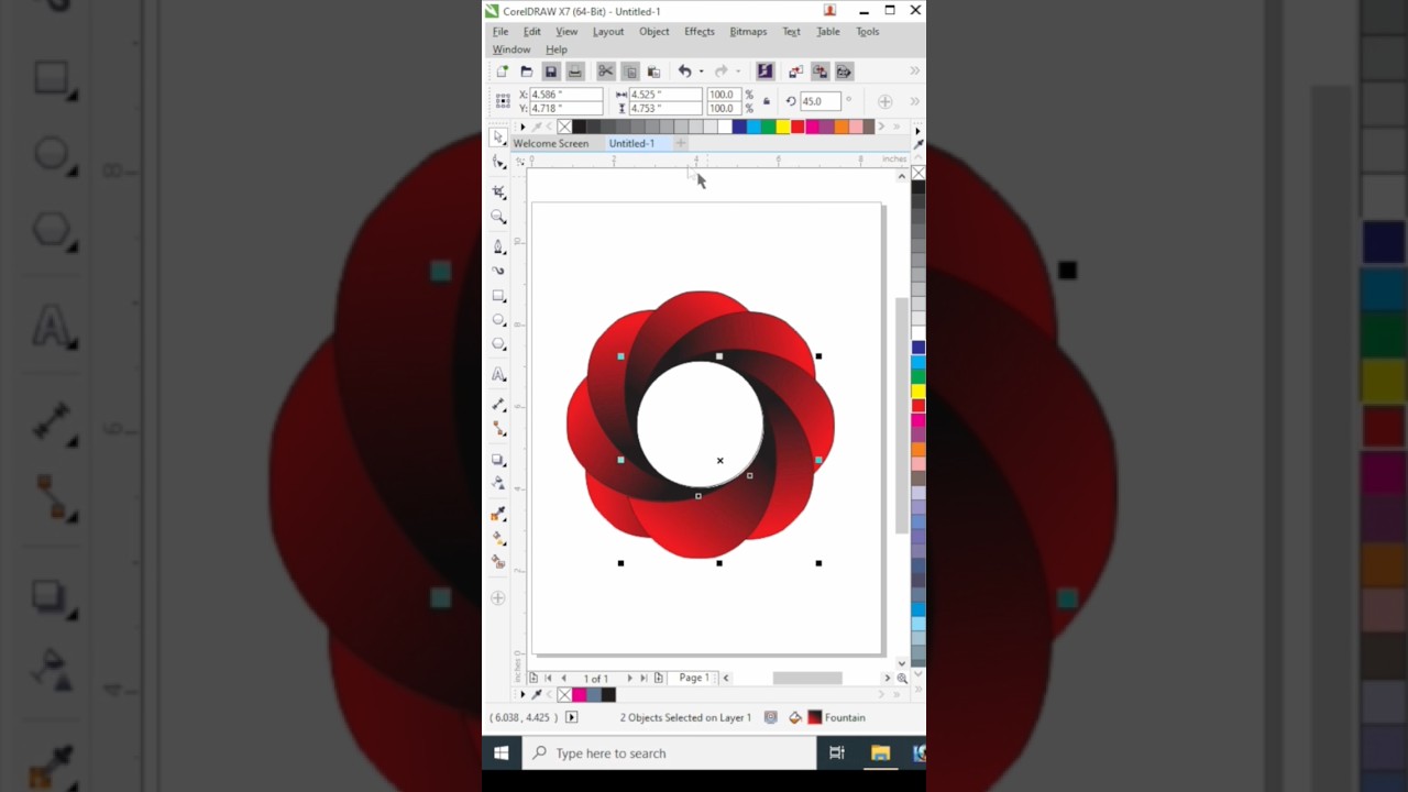 Gradients Polygon circle ⭕🔴 tools 🔫 use in coreldraw|| #tools #coreldrawtutorial