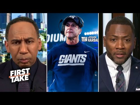 FIRST TAKE | U're racial toward Harbaugh - Ryan Clark on-fire Stephen A is salty about Giants hiring