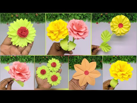 4 Types of Paper Flowers || How to Make Paper Flower Easy ||| DIY Paper Crafts Tutorial