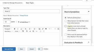 Brightspace: Discussion Tool Update (2023)