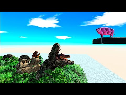 DINOSAUR HEADS EAT UNITS - Animal Revolt Battle Simulator