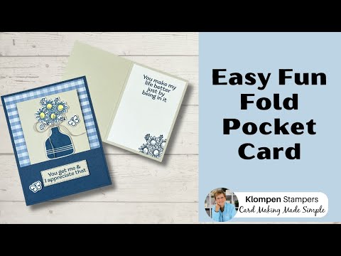 Tarjeta plegable sencilla y divertida con bolsillo | Tutorial de pétalos emergentes
