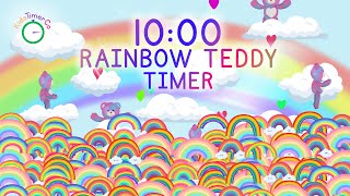 10 Minute Rainbow Teddy Countdown! Fun Visual Timer for Kids