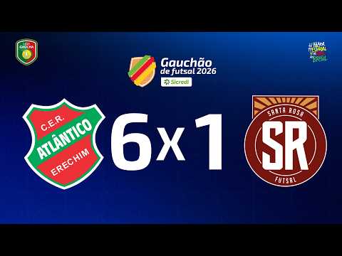 GOLS DO JOGO | ATLÂNTICO 6 X 1 SANTA ROSA FUTSAL | RODADA 1 | GAUCHÃO SICREDI DE FUTSAL 2026