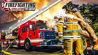 FIREFIGHTING SIMULATOR #3: Dachstuhlbrand: Einsatz für die DREHLEITER | Feuerwehr - The Squad