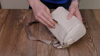 Красива жіноча шкіряна сумка з плечовою лямкою Vintage 22404 біла