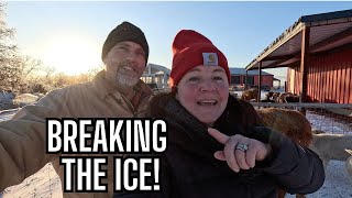 Farm Life in the Deep Freeze – Ice Breaking, Feeding & Teamwork! Husband & Wife vs. The Blizzard
