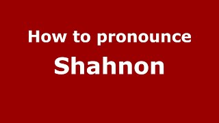 How to pronounce Shahnon