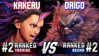 SF6 ▰ KAKERU (#2 Ranked Yasmine) vs DAIGO (#2 Ranked Akuma) ▰ High Level Gameplay