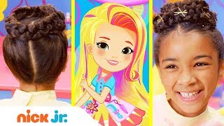 How to Make Princess Crown Braids 👸 Style Files Hair Tutorial  | Sunny Day | Nick Jr.