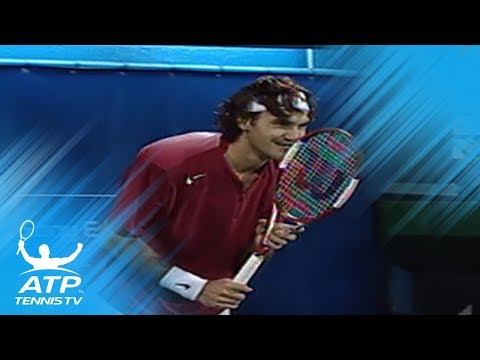 Roger Federer "impossible" shot vs Andre Agassi! | Dubai 2005 Semi-Final