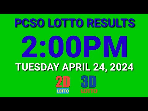 2pm Lotto Result Today April 24, 2024 Tuesday ez2 swertres 2d 3d pcso