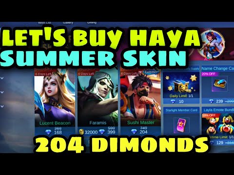 LETS BUY HAYA SUMMER SKIN BIG DISCOUNT_204 DIMONDS ONLY_##MLBB