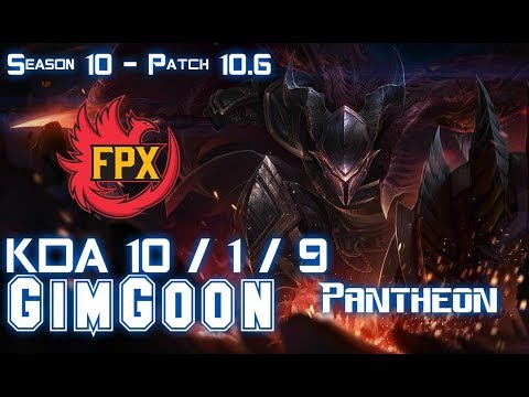 FPX GimGoon PANTHEON vs VLADIMIR Mid - Patch 10.6 KR Ranked