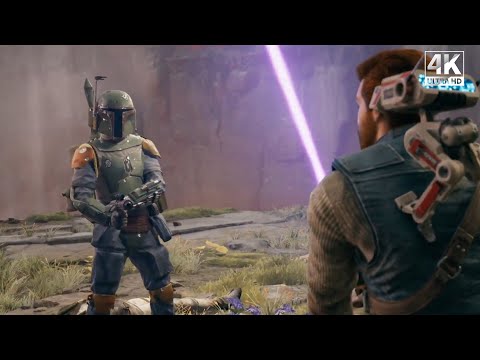 Cal meets Boba Fett for the first time Scene - Star Wars Jedi Survivor 2023