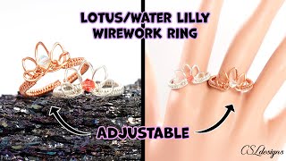 Super Cute Adjustable Lotus Wirework Ring Tutorial 🪷😍🪷
