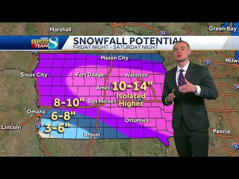 Iowa weather: Friday night's forecast with winter storm warning through Sunday morning