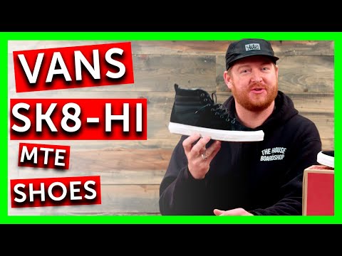 Part of a video titled 2018 Vans Sk8-Hi MTE Shoes - Review - TheHouse.com - YouTube