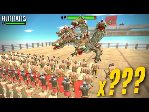 How many Humans need to Defeat HYDRA? Arena Tournament | Animal Revolt Battle Simulator ARBS