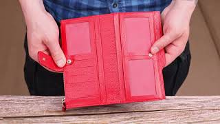 Лакований жіночий гаманець із натуральної шкіри з тисненням під змію Canpellini 21639 червоний