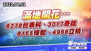 【量子戰情室】#陳武傑 0411 滿地開花…6278台表科、3017奇鋐、8155博智、4968立積! (圖)