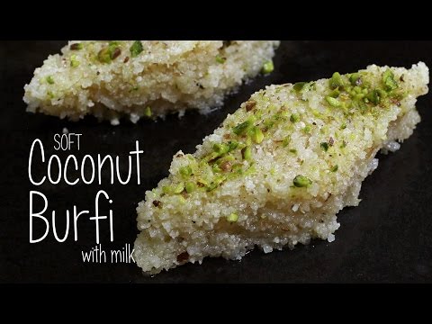 Soft Coconut Burfi with milk  |  Home Cooking