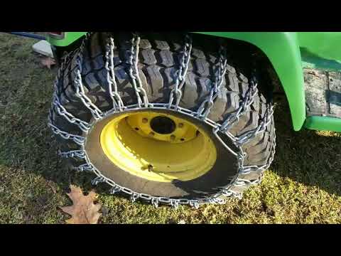 Fitting Snow Chains to John Deere 425, 445, 455