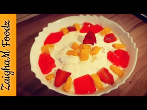 Fruit Triffle Custard Recipe/Easy & Simple Recipe/ ZaighaM Foodz