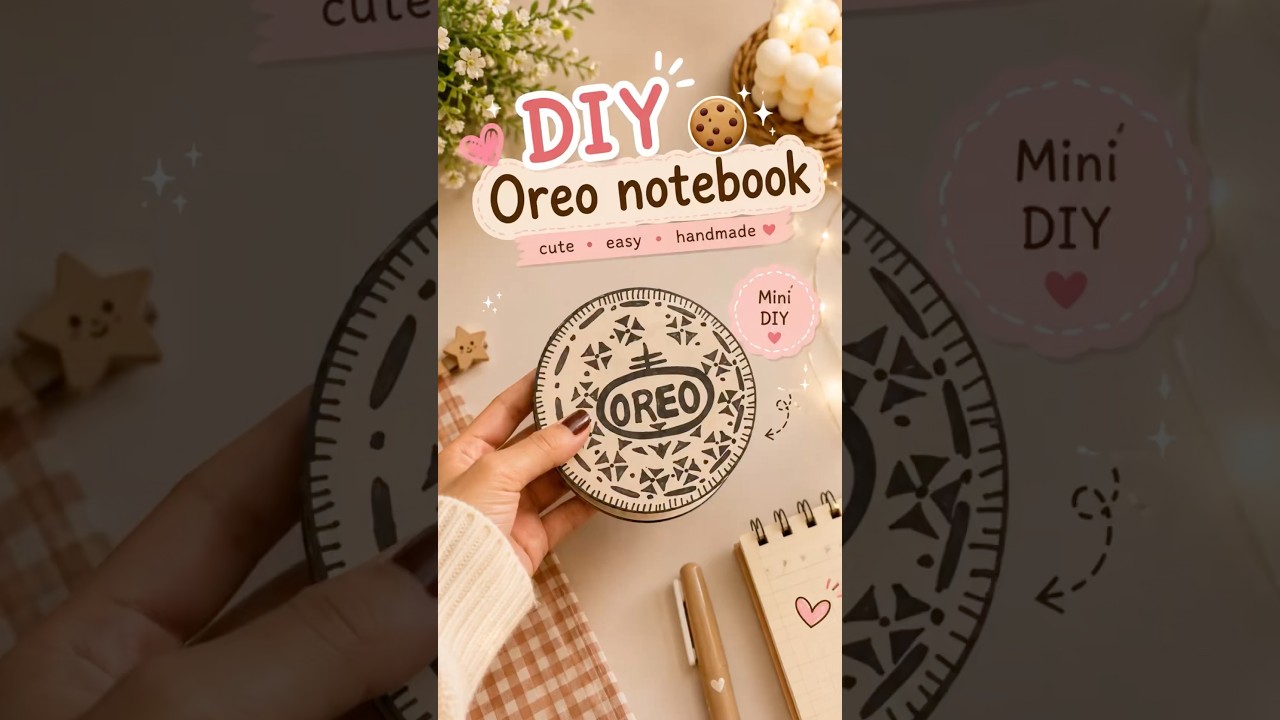 🍪✨DIY Oreo Notebook ✨ | Cute Mini Notebook | Easy Paper Craft|It’s me Hana#shorts
