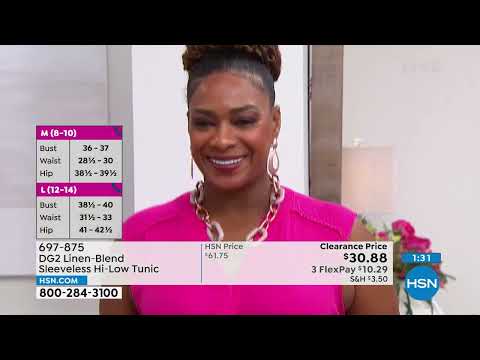 DG2 by Diane Gilman LinenBlend Sleeveless HiLow Tunic