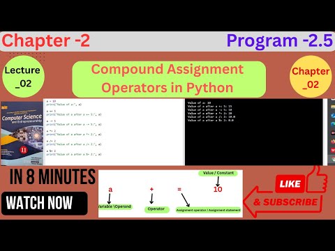 Assignment Compound Assignment Operators In Python Chapter 2 Class 11 Computer Science